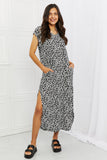 Wild Side Animal Print V-Neck Dress - Black & White