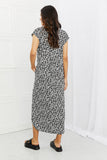 Wild Side Animal Print V-Neck Dress - Black & White