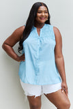 Ruffled Floral Flare Shirt - Pastel Blue