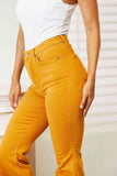 Judy Blue High Waist Tummy Control Garment Dyed Flare Jeans - Mustard