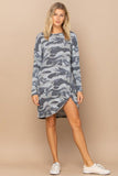 Twisted Hem Knit Dress - Camo
