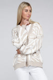 Zebra Pattern Cardigan Sweater - Beige / Ivory