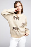 Tiger Pattern Sweater - Black, Fuchsia, Oatmeal or Jade