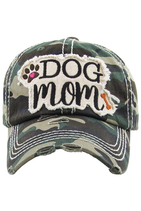 Dog Mom Vintage Baseball Hat - Camo