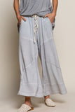 POL Loose Knit Cropped Culotte Pants - Sage or Dove Grey