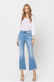 Flying Monkey Mid Rise Crop Kick Flare w/Slit Jeans