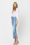 Flying Monkey Mid Rise Crop Kick Flare w/Slit Jeans