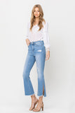 Flying Monkey Mid Rise Crop Kick Flare w/Slit Jeans