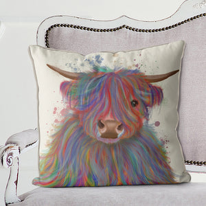 Highland Cow Multi-Color Pillow