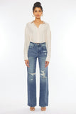 Kan Can High Rise Distressed 90's Flare Jeans