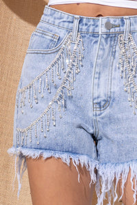 Fringe cheap jean shorts