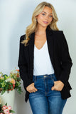 Solid Woven Double Button Blazer - Ivory or Black