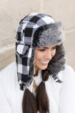 Buffalo Plaid Trapper Hat - Red or White