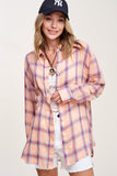 Liz Lightweight Plaid Shirt - Pink or Salmon