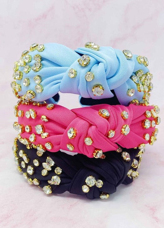 Diamonds All Over Headband - Black, Blue or Pink