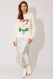 Merry & Bright Sparkle Pullover Sweater - White