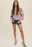 Full of Heart Puff Sleeve Sweater - Red or Lavender
