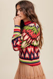 Full of Heart Puff Sleeve Sweater - Red or Lavender