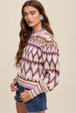 Full of Heart Puff Sleeve Sweater - Red or Lavender