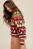 Full of Heart Puff Sleeve Sweater - Red or Lavender