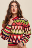 Full of Heart Puff Sleeve Sweater - Red or Lavender