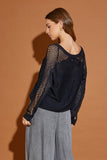 Open Knit Cardigan Sweater - Black or Natural