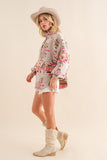 Mock Neck Aztec Western Pullover - Pink or Taupe