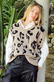 Leopard Sweater Vest - Taupe