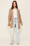 Open Front Cardigan With Back Heart - Taupe or Navy
