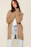 Open Front Cardigan With Back Heart - Taupe or Navy