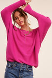 Mae Off Shoulder Slouchy Sweater - Pink or Black