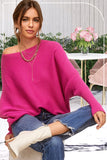 Mae Off Shoulder Slouchy Sweater - Pink or Black