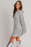 Long Sleeve Sequin Mini Dress - Silver