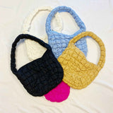 Everyday Quilted Shoulder Bag / Purse - Black, Pink, Ivory, Blue or Taupe