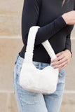 Izzie Plush Shoulder Bag - Almond or Black