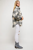 Wool Blend Plaid Shacket - Black or Orange Multi