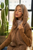 Long Sleeve Quilted Hoodie Jacket - Camel or Beige