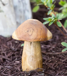 Teak Root Mushroom Garden Decor - 8"