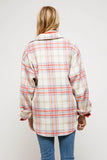 Wool Blend Plaid Shacket - Black or Orange Multi