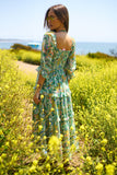 Floral Chiffon Wildflower Tiered Dress - Green