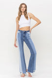 Flying Monkey High Rise Relaxed Flare Paneled Jeans