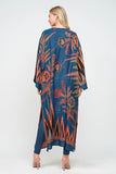 Yarn Stitch Embroidered Duster Kimono - Sapphire