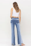 Flying Monkey High Rise Relaxed Flare Paneled Jeans