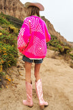 Chunky Knit Patterned Pullover Sweater Top - Neon Pink