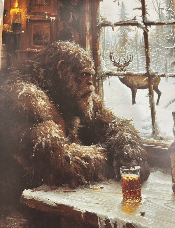 Bigfoot Cabin Retreat Art - 11'X14"