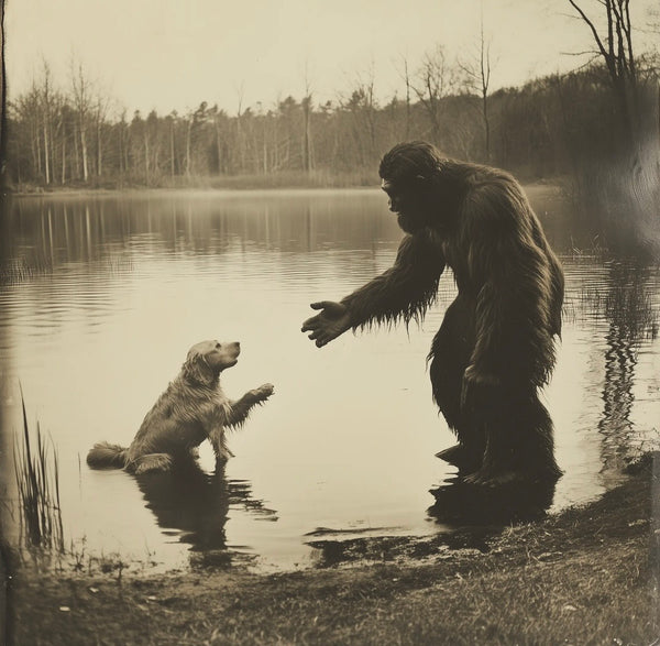 Bigfoot Trains Dog Art