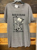 Beer is Colder in Minnesota Graphic Tee - Heather Gray or Blue