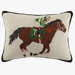 Equestrian Racer Jockey Horse Pillow