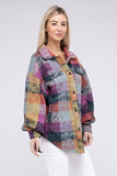 Loose Fit Button Down Check Shacket - Lavender or Lime