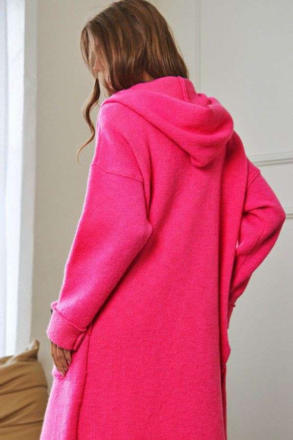 Hooded Button Down Cardigan Sweater